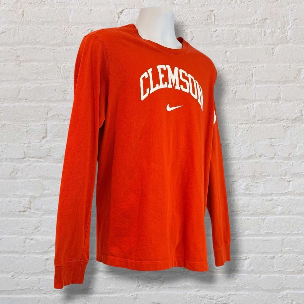 Nike Clemson Tigers Long Sleeve T-Shirt Men’s Size Large Orange Cotton - Picture 4 of 10